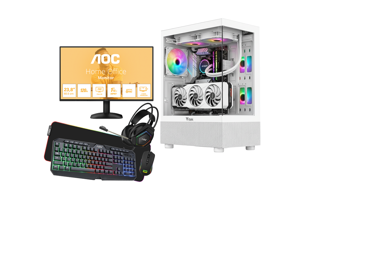 PC Gaming F-35 Lightning II | AMD Ryzen 5 7600X, RX 9060 XT 16GB, 32GB DDR5, AIO 240mm, Kit Gaming RGB